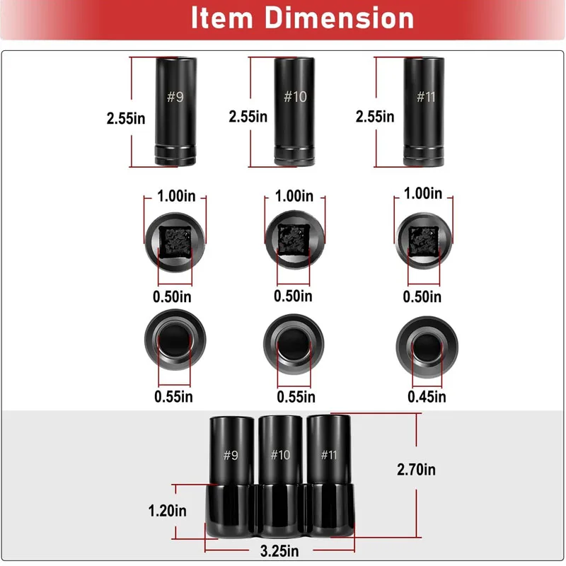 Tap Socket Set For Large Tap Size 5/8