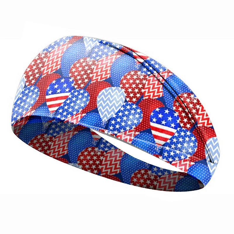 USA Flag Independence Day Hair Band Men Women Headband Wide Turban Sport Yoga Hairband Twisted Knotted Headwrap Hair Accessories