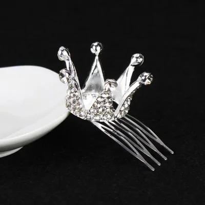 Girls Kids Crystal Princess Party Crown Tiara Hair Pin Clips Silver Plated Women Hair Accessories jewelry accessories,hair accessory