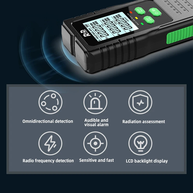 3 in 1 Electromagnetic Radiation Detector Electric Field Magnetic Field RF Detector High Frequency Measuring Instrument 2