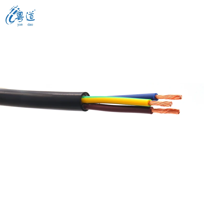 통신 전원 케이블 rvv 3*1.5mm, 맞춤형 고품질 3 코어 색상 공장 가격 구리 코어 pvc 전원 케이블