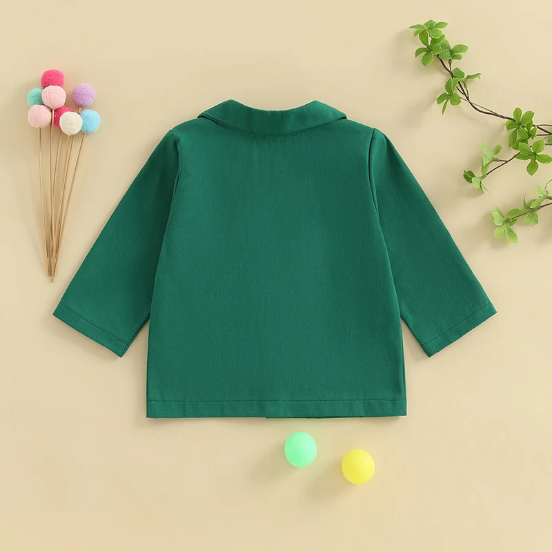 -01-03 Lioraitiin Toddler Baby Boys Girls Spring Jacket Long Sleeve Lapel Button Down Tops Applique Coat