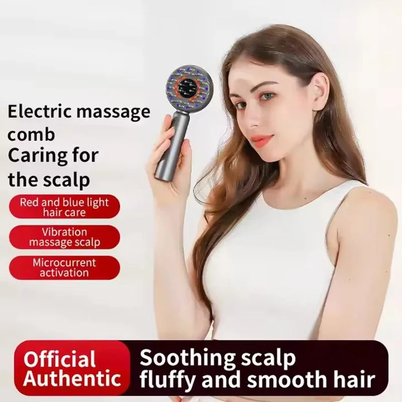 Electric Massage Hair Comb Vibration Head Massager Brushes Promote Smooth Hair Growth Multi Functional Red Light Nourish Scalp