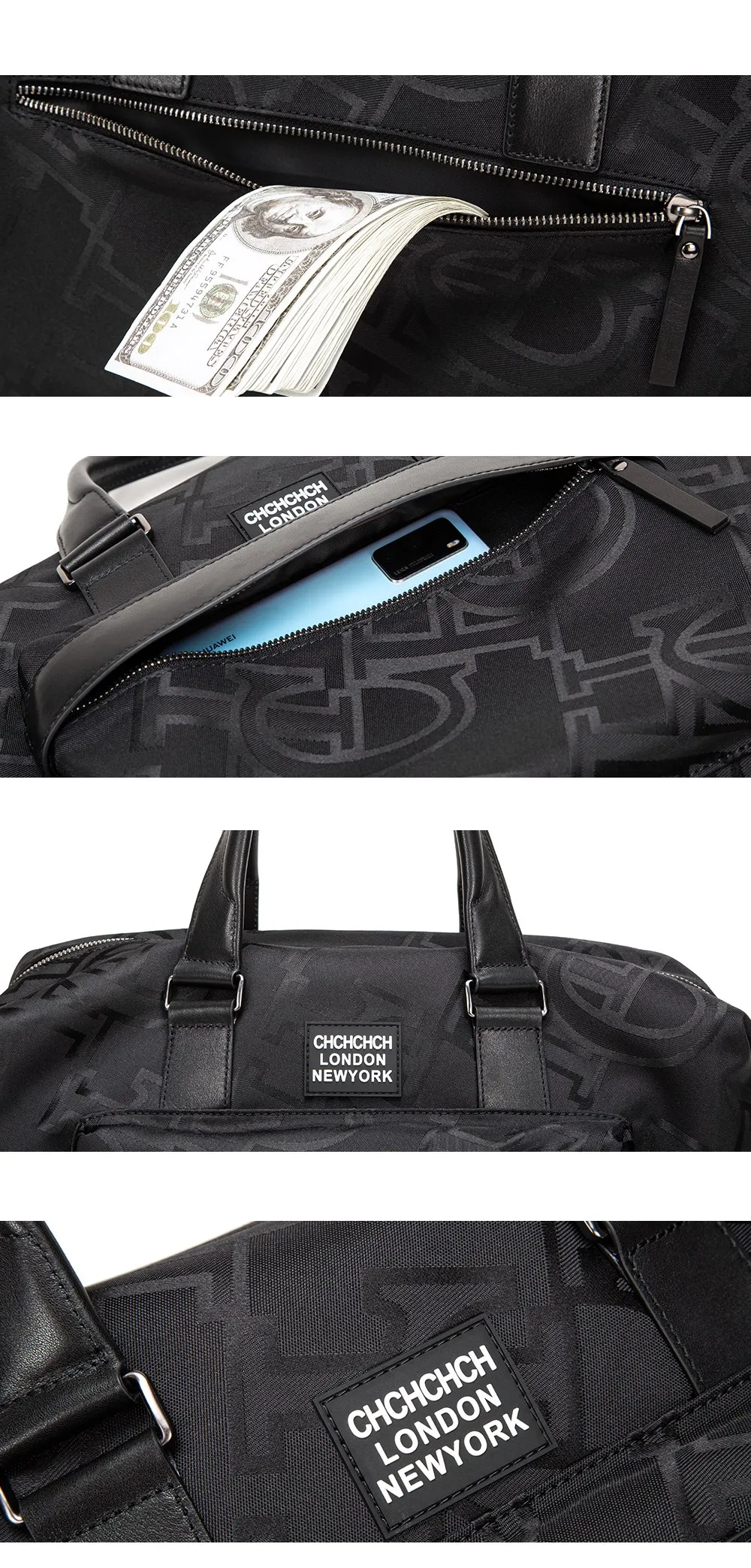 CHCH Fashion print travel bag large capacity versatile handbag leisure premium leather one shoulder fitness