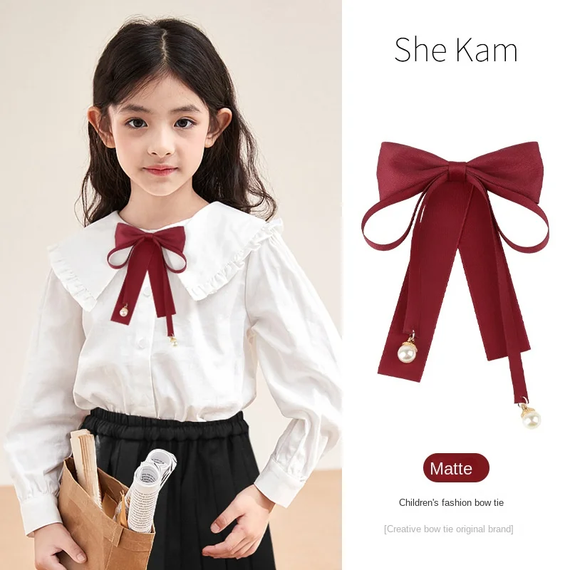Children's Bow Tie Boy Girl Baby Red ID Photo Performance Suit Dress Shirt Pin Tie
