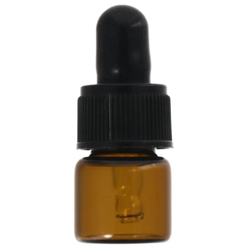 1/15Pcs with Black Cap Brown Amber Glass Dropping Bottles Round Dropper Bottles Tincture Bottles Essential Oils