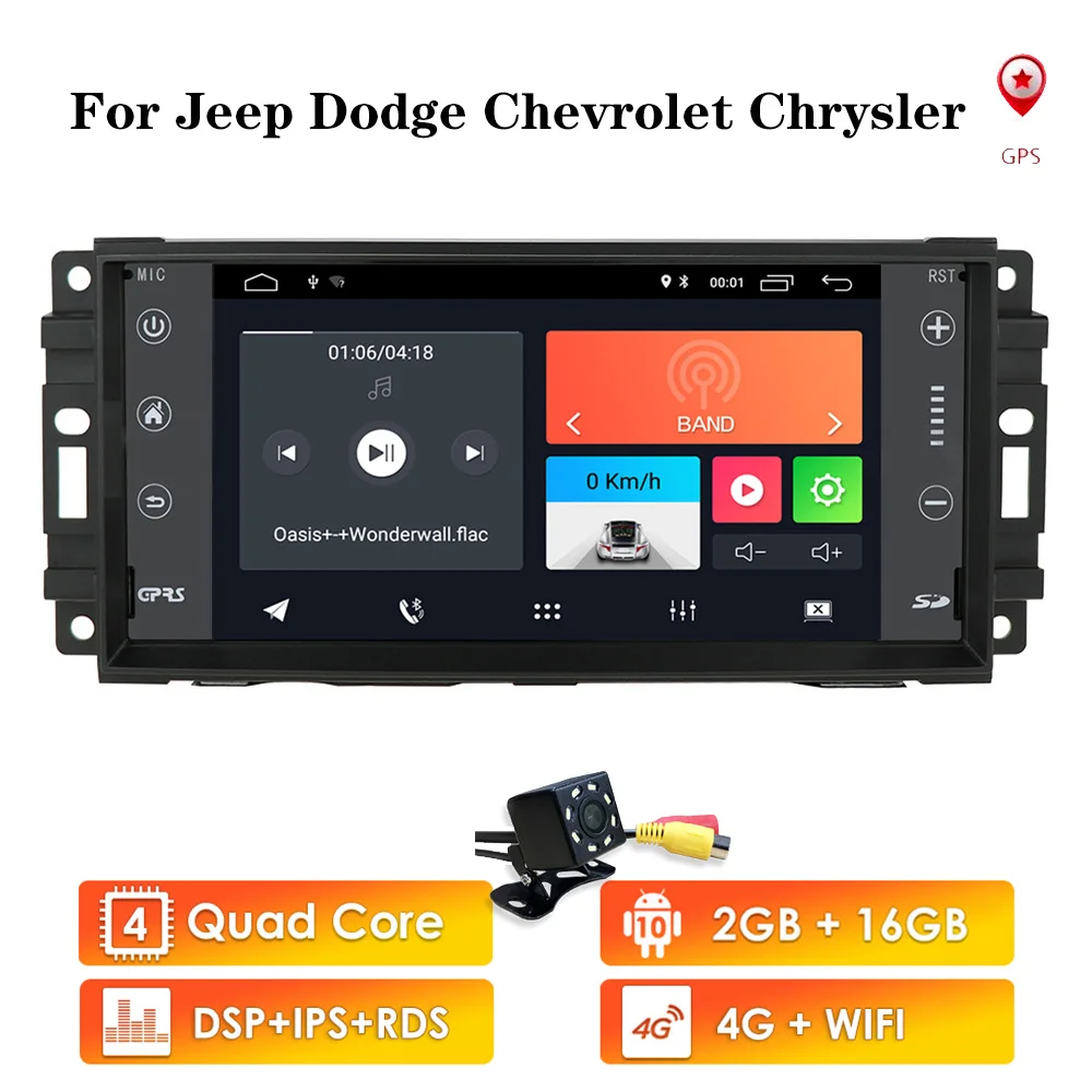 Android 10.0 64G 4G WiFi GPS for Jeep Wrangler Dodge Chrysler Journey