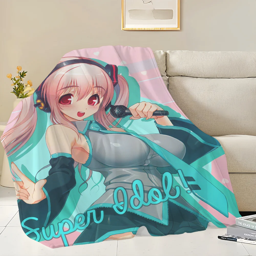 Anime Super S-Sonico Blanket Skin friendly comfort warm soft plush blanket suitable sofa living room office bedroom 2