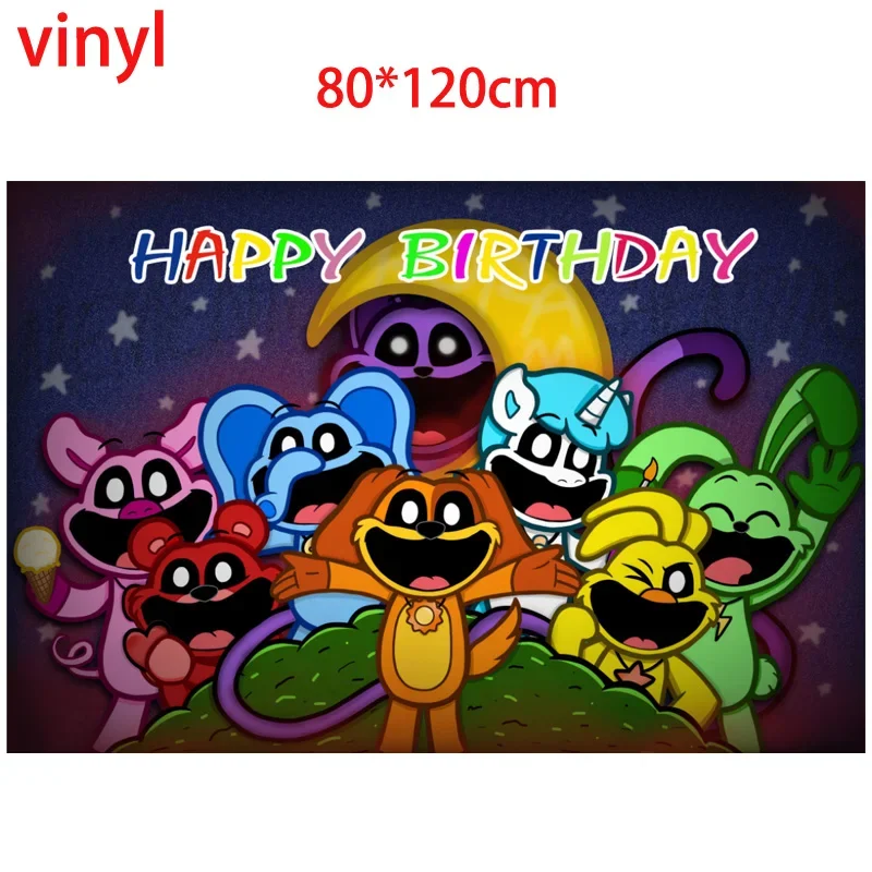 thumbnail image 1 of Decoración para fiesta de cumpleaños con diseño de Smiling Critters Catnap, pancarta con globos, adorno para tarta, vajilla, suministros para fiestas, baby shower, 1 of 5