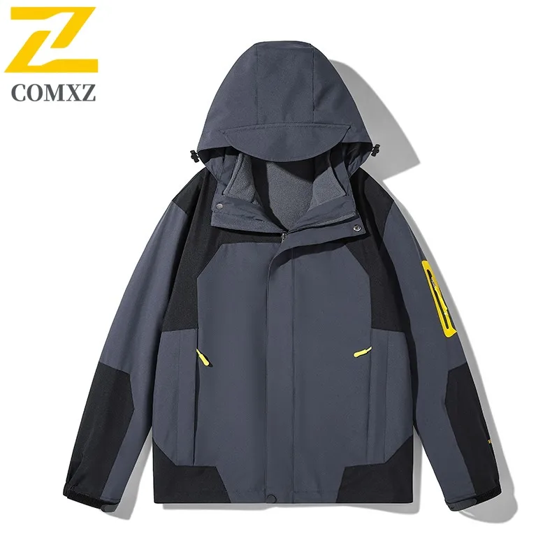 COMXZ Men Outdoor Jacket Thickened Mountaineering Windproof Warm Parka Fashion Hooded Design Cold Resistant Winter Jackets