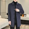High Quality Fashion Single Sided Coat for Autumn/Winter 2022 New 50 Wool Men's Single Breasted Medium Long Wool Coat  M-4XL 3