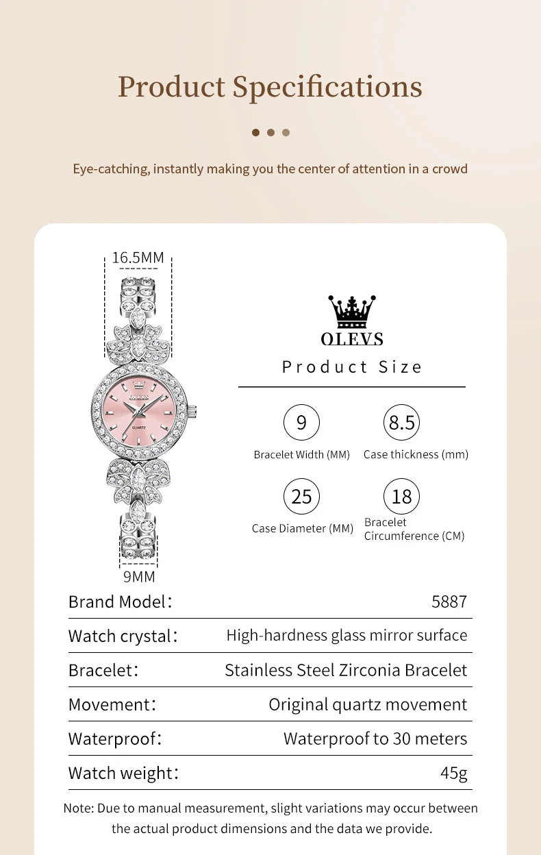 OLEVS 5887 Orologio da donna - Vista posteriore