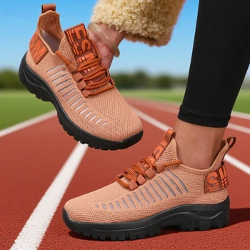 أحذية رياضية كاجوال شبكية خفيفة الوزن للنساء، أحذية جري مريحة تسمح بمرور الهواء، أحذية رياضية للتدريب على التخزين المؤقت ممتصة للصدمات 4