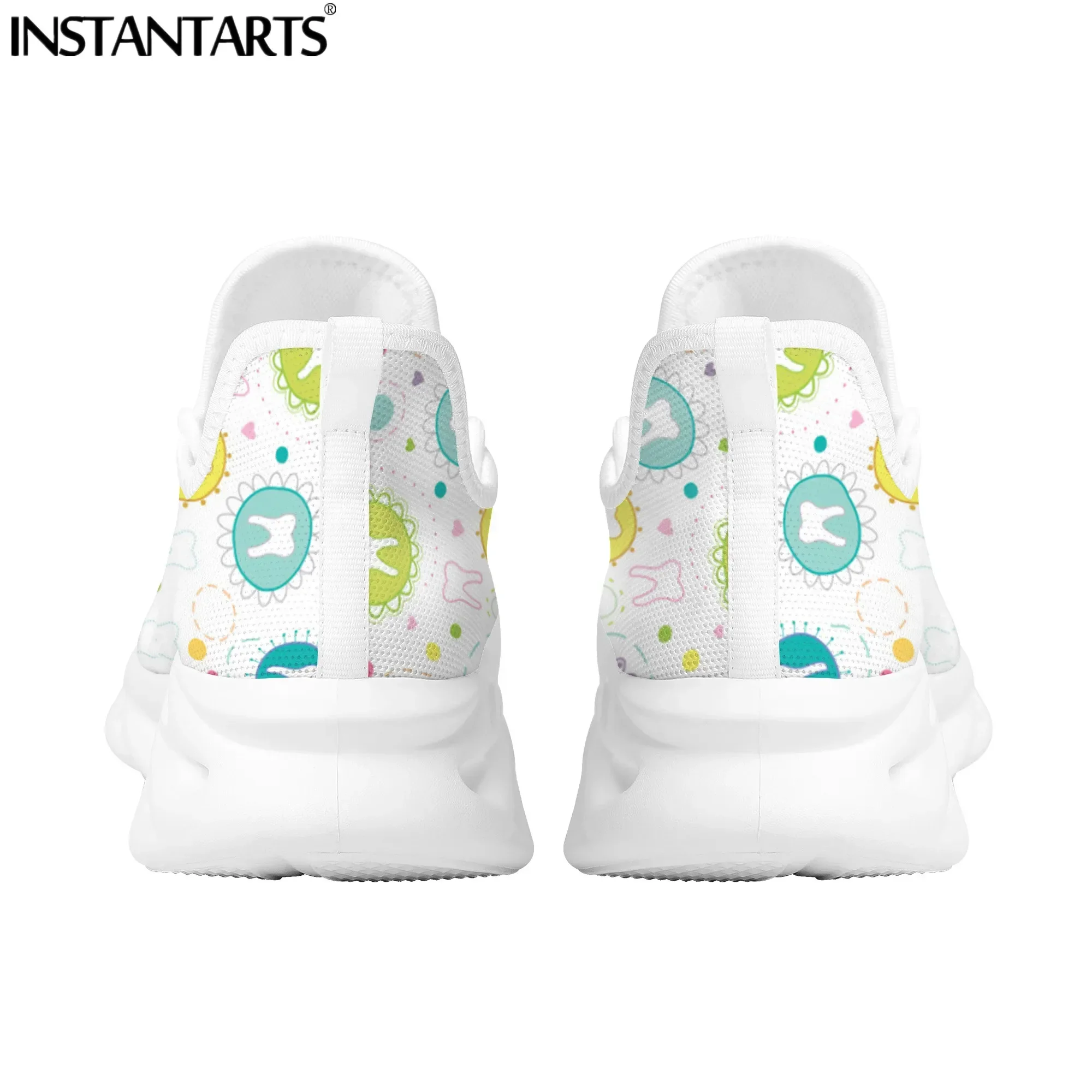 Women Flats Cartoon Dentisit Tooth Pattern Casual Shoes Breathable Mesh Female Sneakers Work Comfort Zapatos Mujer