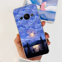 Custodia per telefono trasparente in silicone con design floreale - Cover morbida in TPU alla moda
