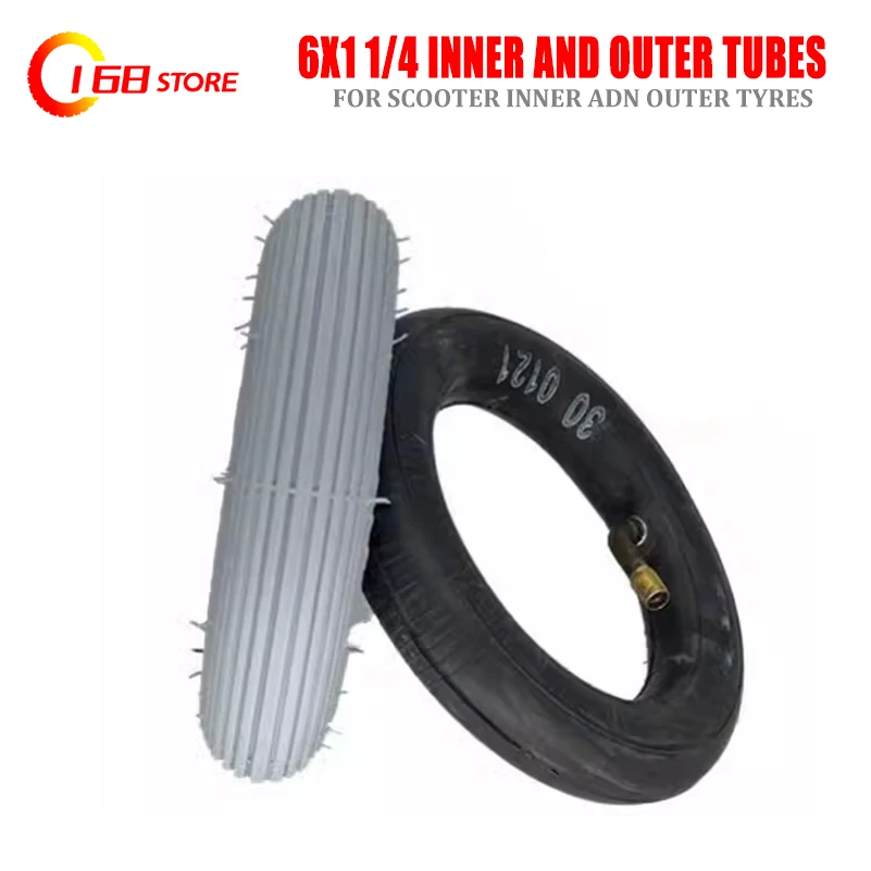 

Motorized scooter 6x1 1/4 inner tube and outer Electric wheelchair 6 inch gray tire pneumatic