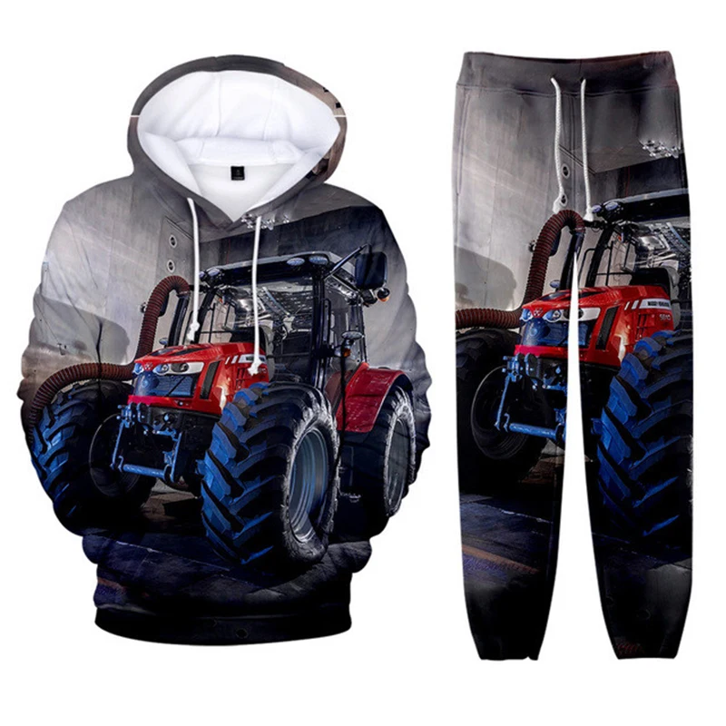 Tractor Pattern 3D Print kids Tracksuit Set Casual Hoodie + Pants 2pcs Sets Spring Autumn Oversized Sweatshirt Fashion Clothes kids clothing set,kids sweatshirt set