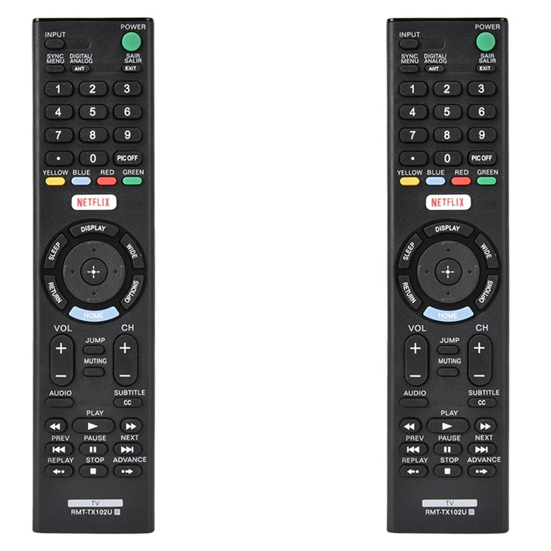 2X Smart Tv Telecomando Per Sony Rmt-Tx102U Per Rmt-Tx100D Rmt-Tx101J Rmt-Tx101D Rmt-Tx100E Rmt-Tx101E Rmt-Tx200