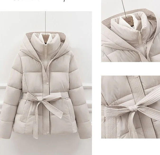 2026 New Winter Hooded Long Sleeve Solid Color Black Cotton-padded Warm Loose Big Size Jacket Women Parkas Fashion Outwear