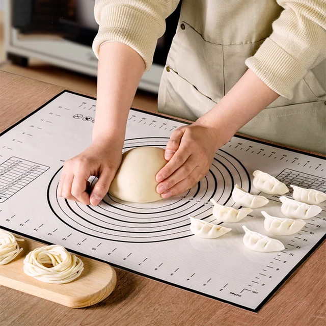 4 Sizes Non-slip Non Stick Silicone Pastry Mat Silicone Baking Mat Counter  Mat Dough Rolling Mat Oven Liner Fondant Pie Kneading Mat