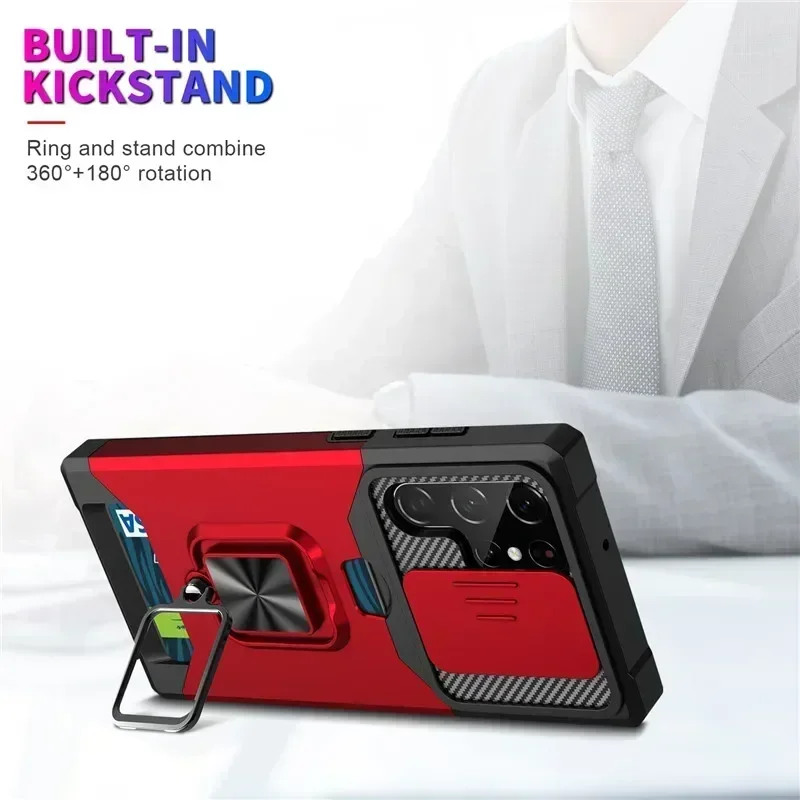 Ultimate Armor Shockproof Case with Ring Stand & Slide Camera Lens Cover