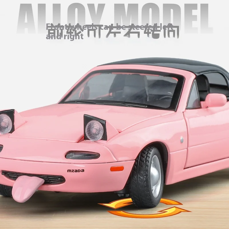 マツダ-ミニチュア合金車モデルmx5,MX-5,ロードスタートイ,音と光,ドア