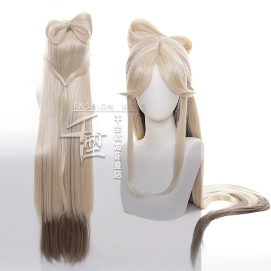 

Game Genshin Impact Ningguang Cosplay Wig Colour Mixture Long Hair Heat Resistant Synthetic Halloween Party Accessories Props