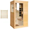 Far Infrared Sauna ,800W Low EMF Canadian Hemlock Wooden Indoor Dry Sauna, Bluetooth Speaker, Christmas Gift for Family Friends 1