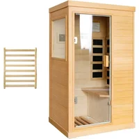 Far Infrared Sauna ,800W Low EMF Canadian Hemlock Wooden Indoor Dry Sauna, Bluetooth Speaker, Christmas Gift for Family Friends 1
