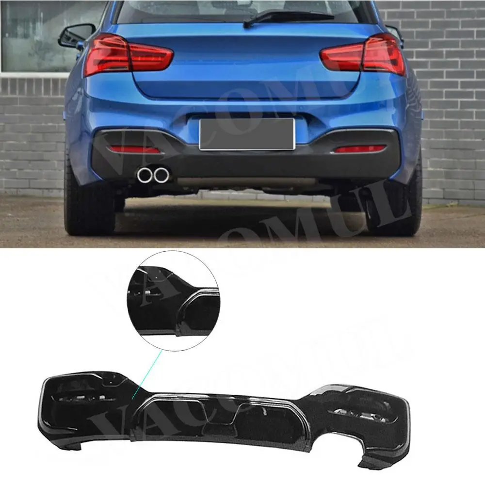 Abs Gloss Black Rear Diffuser Bumper Lip For Bmw 1 Series F20 M Sport M135I M140I 2015 2016 2017 2018 2019 Rear Lip Spoiler Oo- 