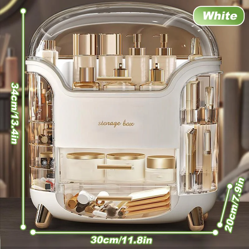Desktop Makeup Organizer Transparent Jewelry Cosmetic Storage Box Dustproof Large Capacity Makeup Container Jewelry Lipstick Box 4