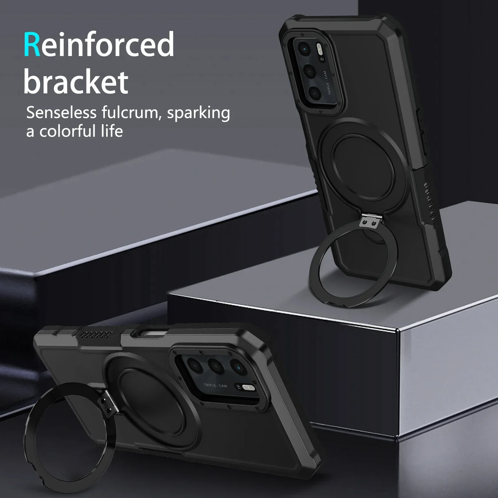Luxurious Bracket Armor Anti-Fall & Shock-Absorbing Protective Case