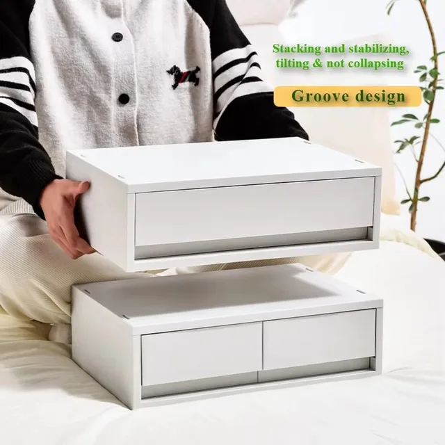 Boîte de rangement de bureau, tiroir de rangement de tri de papeterie, empilable, gain de place, tiroir de table, boîtes d'organisation de bureau cosmétiques 1