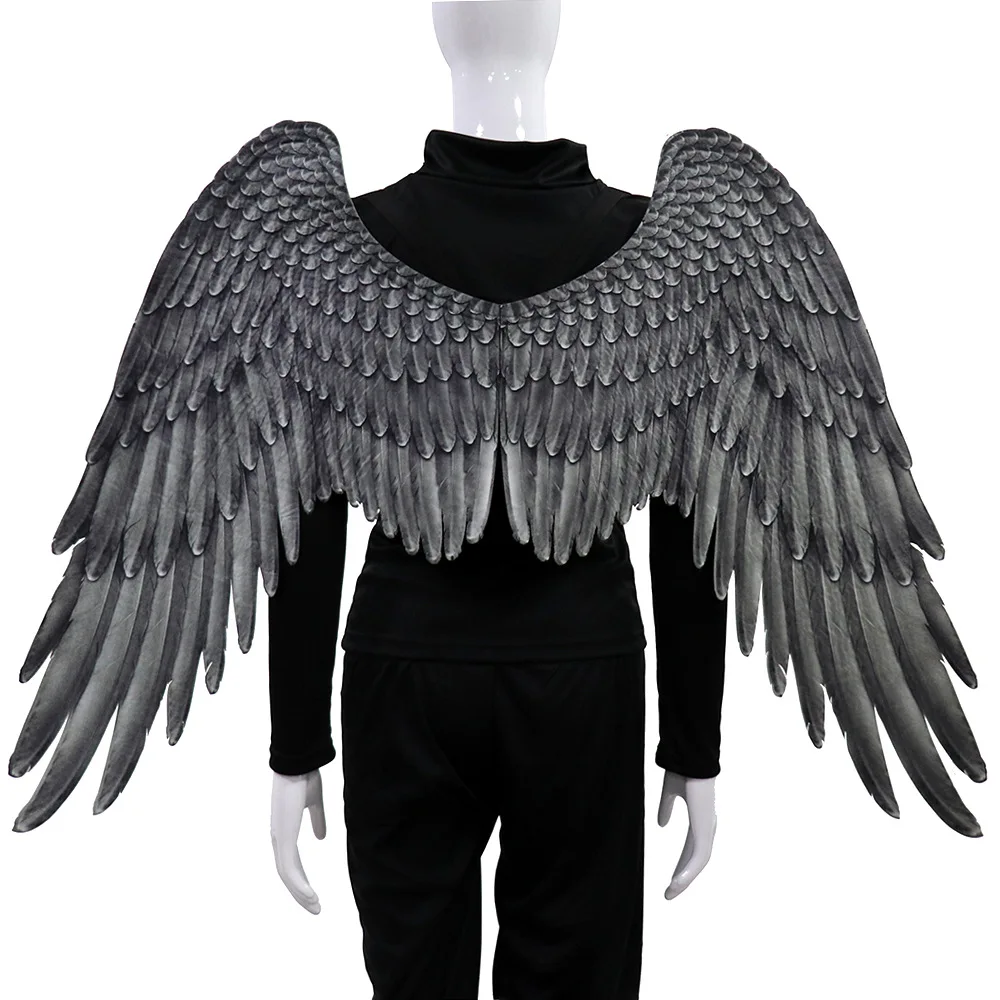 Disfraz de Ala de ángel de Plumas de Halloween en 3D para Carnaval de  Navidad Correas de Hombro Elásticas Realistas Material Premium Fácil de  Usar Jue