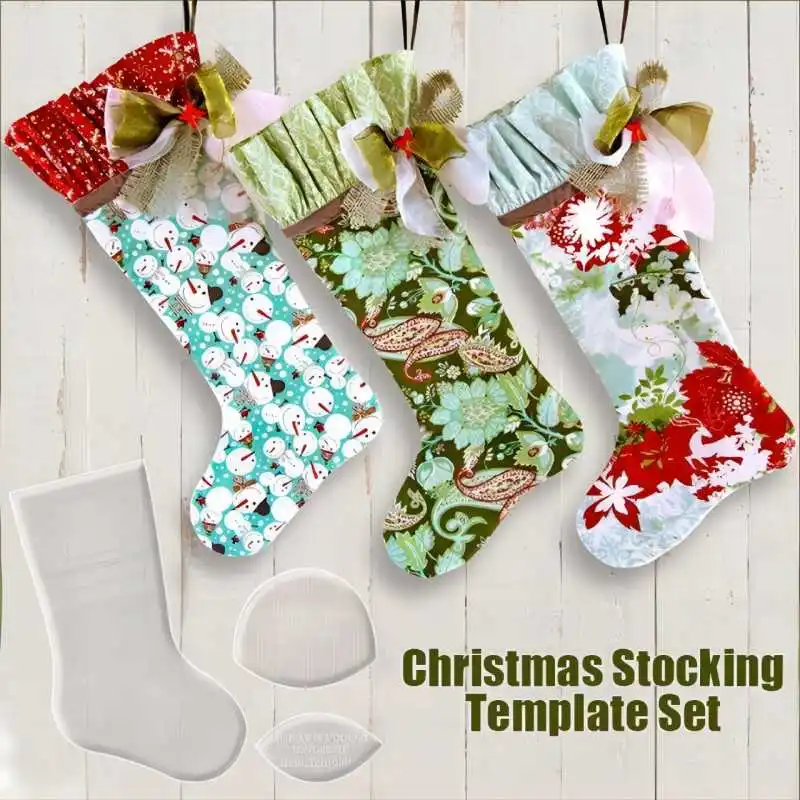 Christmas Stocking Acrylic Sewing Templates – Set Of 3 Sizes (8", 12", 15") For DIY Holiday Crafts - View #10