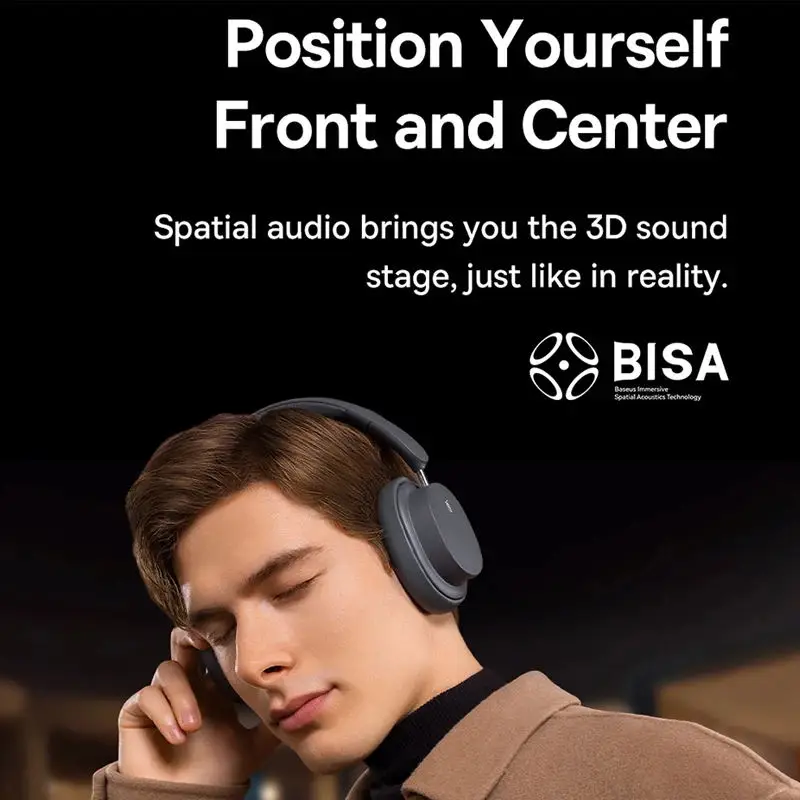 Baseus-bowie D05 Headphone sem Fio Bluetooth 5.3 Fone de Ouvido Hifi Headconjunto Nível Driver 40 Milímetros Dobrável Over Ear Headphone 70h Tempo - Image 2