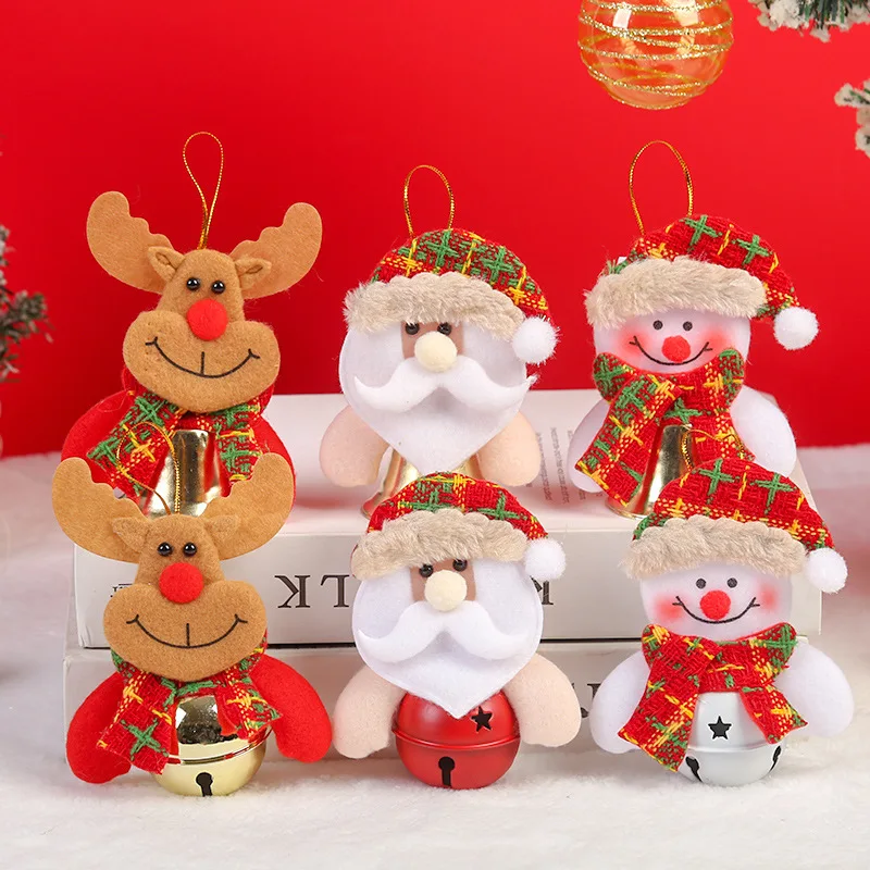Christmas Tree Decorations Cute Deer Snowman Doll Santa Claus Pendant Navidad 2026 New Year Christmas Tree Ornaments Xmas Gift