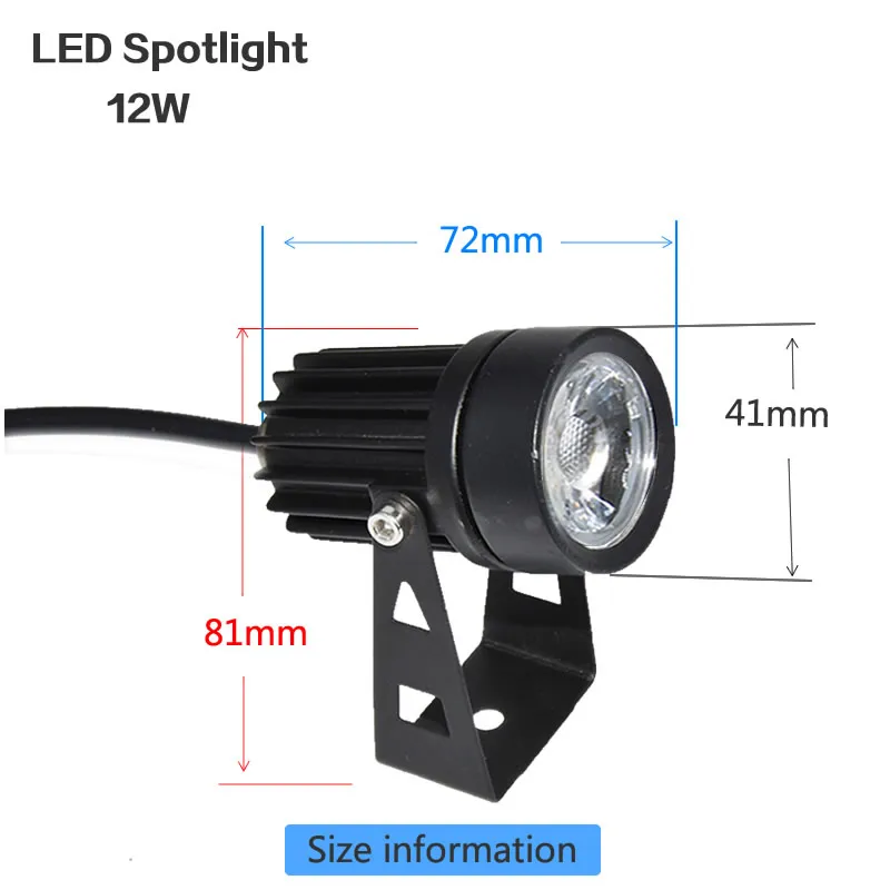 Outdoor 12W LED spotlights landscape Lighting 220V Warm white Cold white RGB Remote Wall light IP66 High quality 3