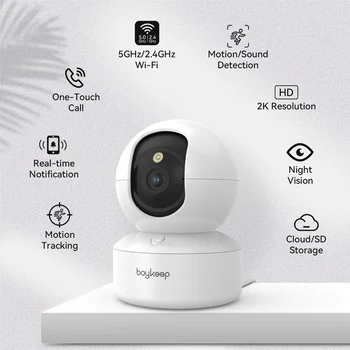 BoyKeep 3MP 5G/2.4GHz WiFi Indoor Home Security IP Smart Baby Monitor Camera Automatic Tracking 24/7 Video Surveillance Camera 2
