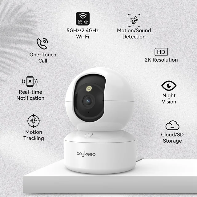 BoyKeep 3MP 5G/2.4GHz WiFi Indoor Home Security IP Smart Baby Monitor Camera Automatic Tracking 24/7 Video Surveillance Camera - Image 2