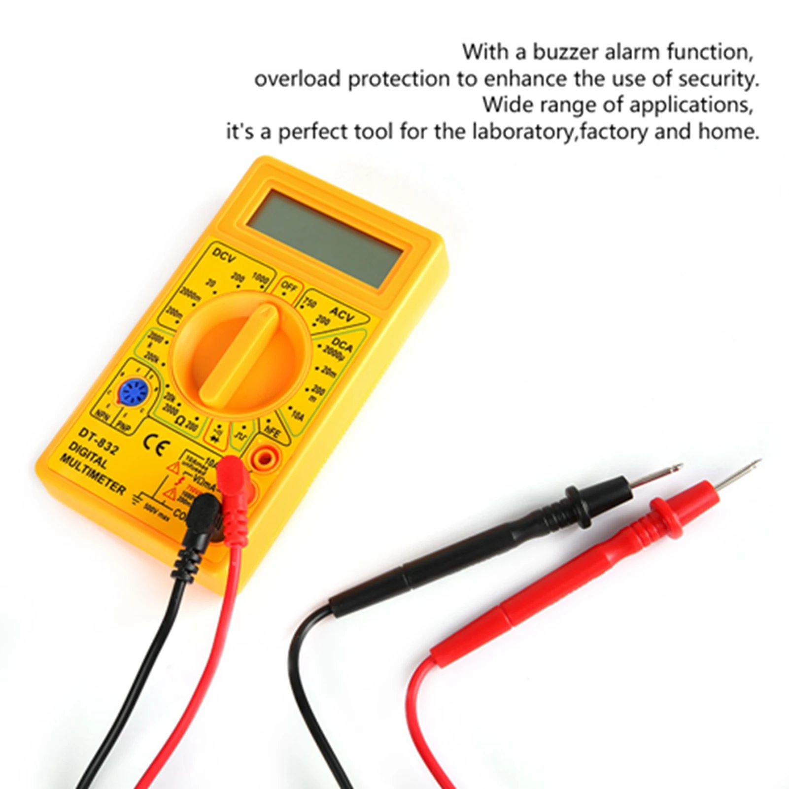 Digital Multimeter DT-832 Handheld Pocket Digital Multimeter AC/DC Voltage Current Resistance Tester with Buzzer