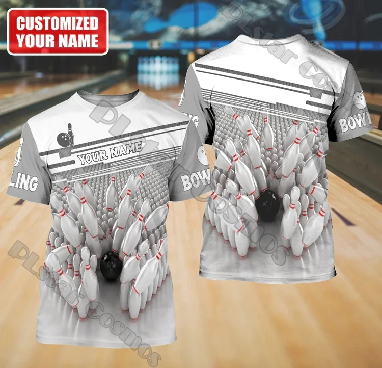 Sommer Neueste Mens t shirt Personalisierte Name Bowling Team 3D Volle Gedruckt Unisex Casual T-shirt Geschenk Für Bowling Liebhaber DW206 – Detail 23