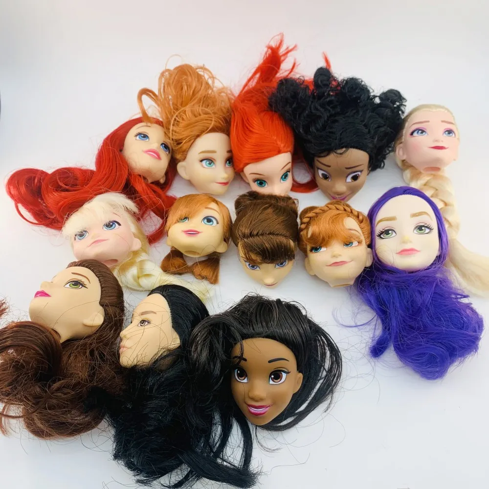 

10 шт. головы для кукол принцессы красные фиолетовые волосы аксессуары для кукол для девочек «сделай сам» Милая одевающаяся игрушка в мультяшном стиле головы для кукол случайная отправка