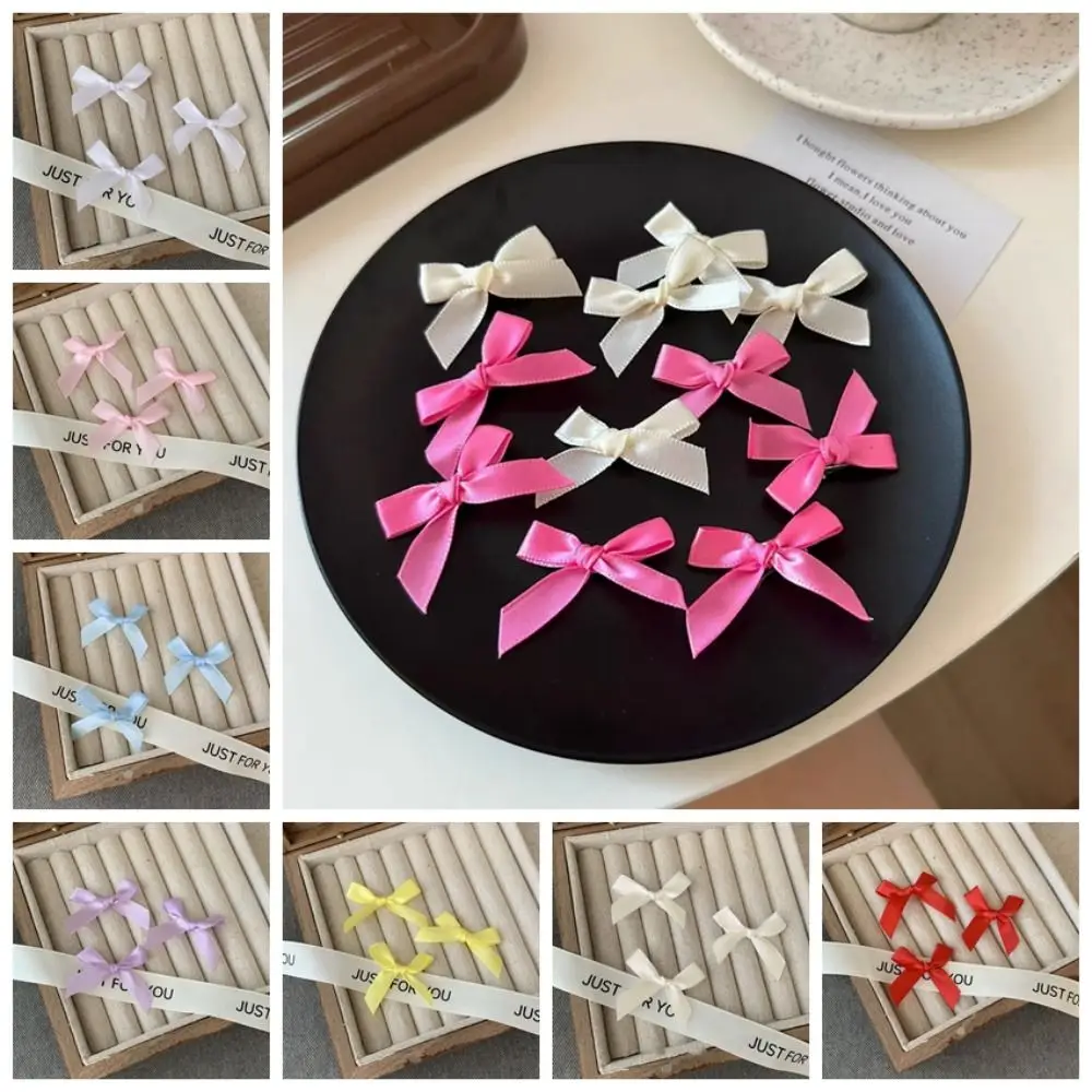 10pcs Hairpin Accessories Bowknot Cotton Hair Pins Mini Tiny Wig Clips 4cm DIY Mini Hair Clip Headwear