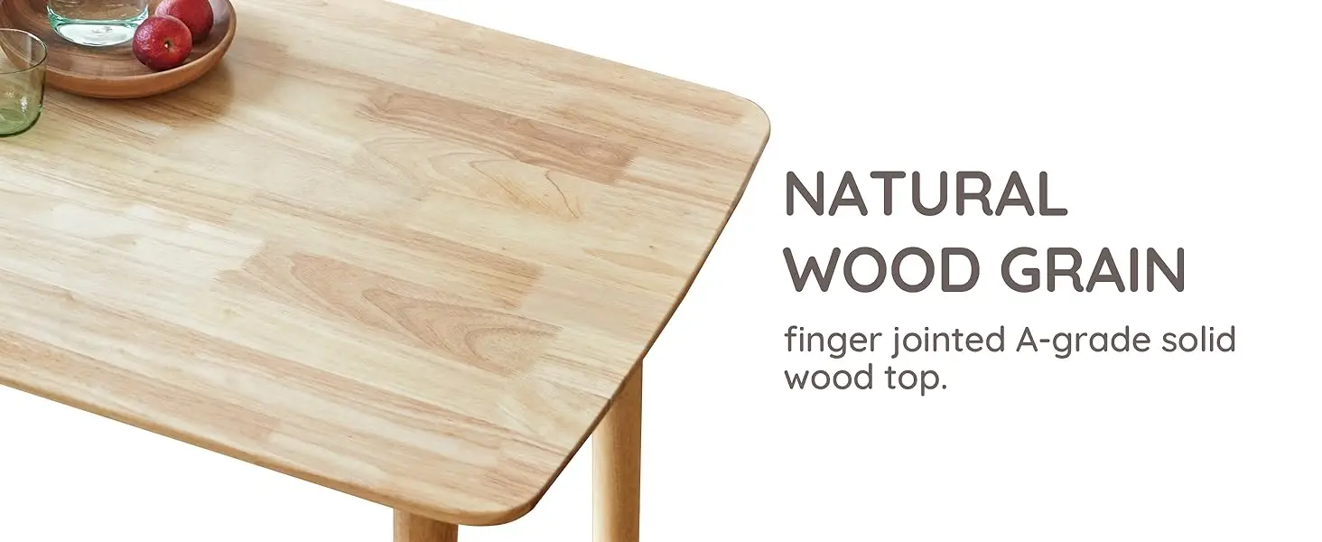 mid century modern oak solid wood wooden rectangular small desk kitchen dining room table set for 4