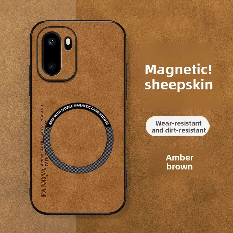Luxurious Smooth-Touch Sheepskin Phone Case with Magnetic Charging & Shockproof Slim Design