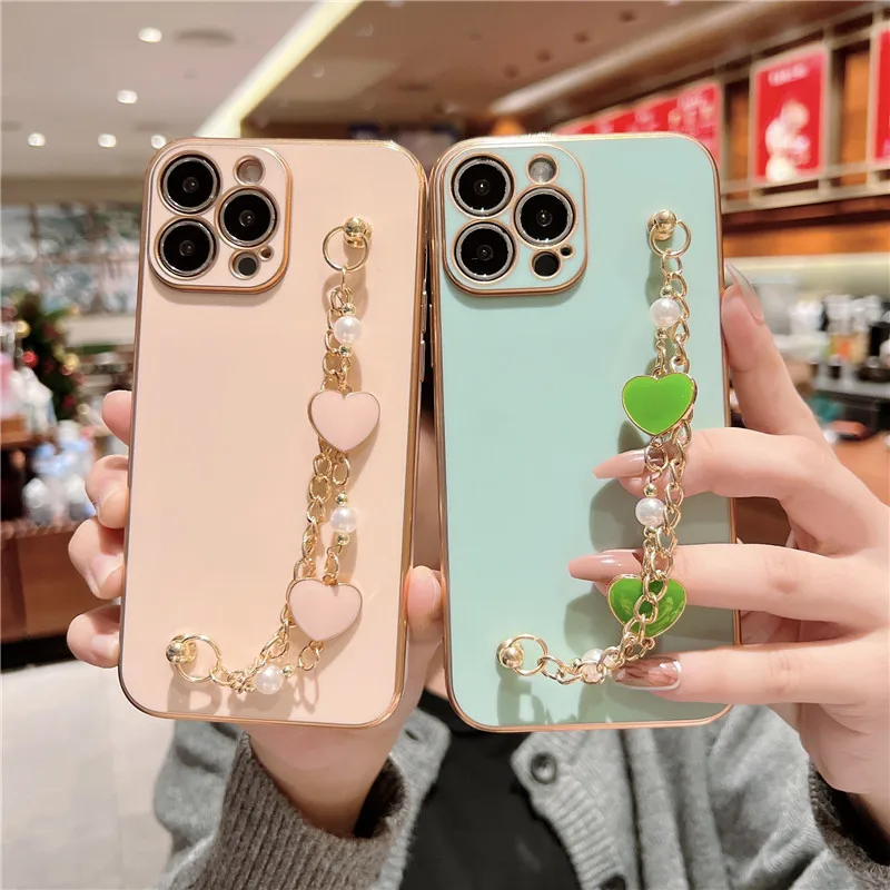 „Xiaomi Redmi Note 10 Pro 10s Note 11 Note 9Pro 8 8T Pro 7 Bac“ dėklas, skirtas „Pearl Heart“ apyrankei, padengtai minkštu silikonu._voghion.com