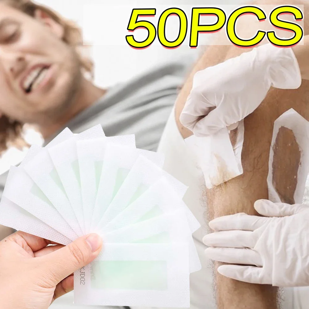 Hair Removal Wax Strips Painless Fast Facial Body Hairs Removal Bikini Legs Arm Hair Patch Unisex Women Beauty Tool 50PC depilatory wax strips