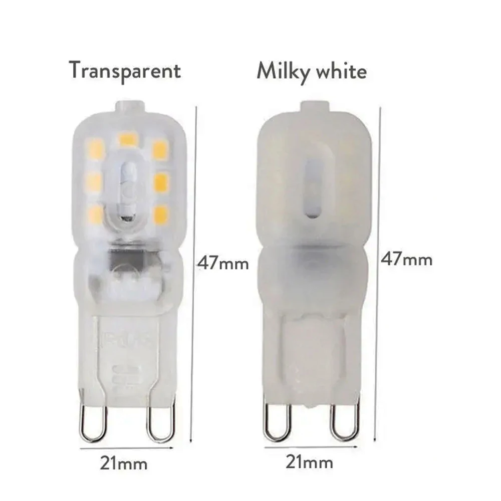 Фото Диммируемая светодиодная лампа G9, 3 Вт, 5 Вт, 7 Вт, 2835SMD, 14 светодиодов, 22 светодиода, 32 светодиода, светодиодные лампочки 110 В, 220 В, прозрачная/молочно-белая лампа для дома, 10 шт./партия №4