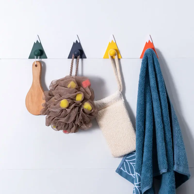 4pcs Cute Clothes Hanger Wall Mounted Coat Hook Keys Organizer Holder